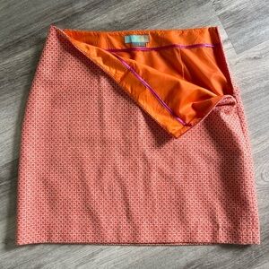 Boden retro Orange and white  Skirt Womens 8